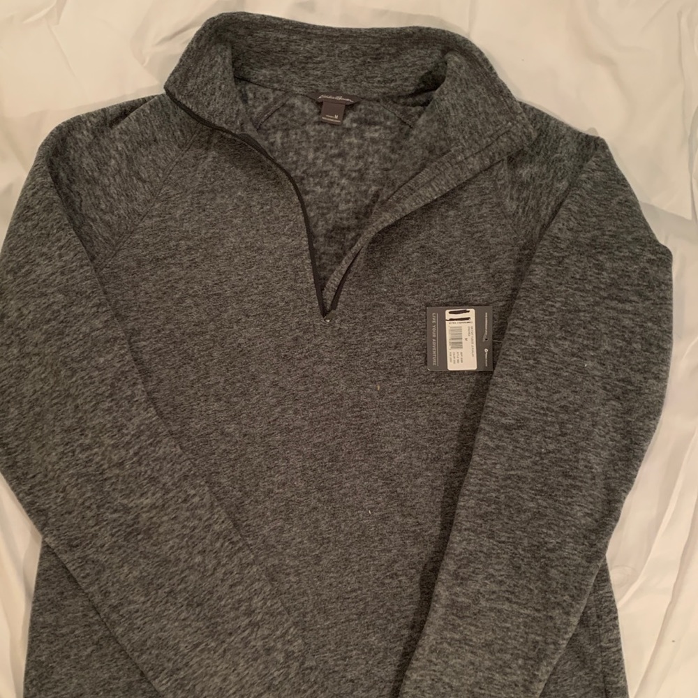 gray quarter zip eddie bauer sweater